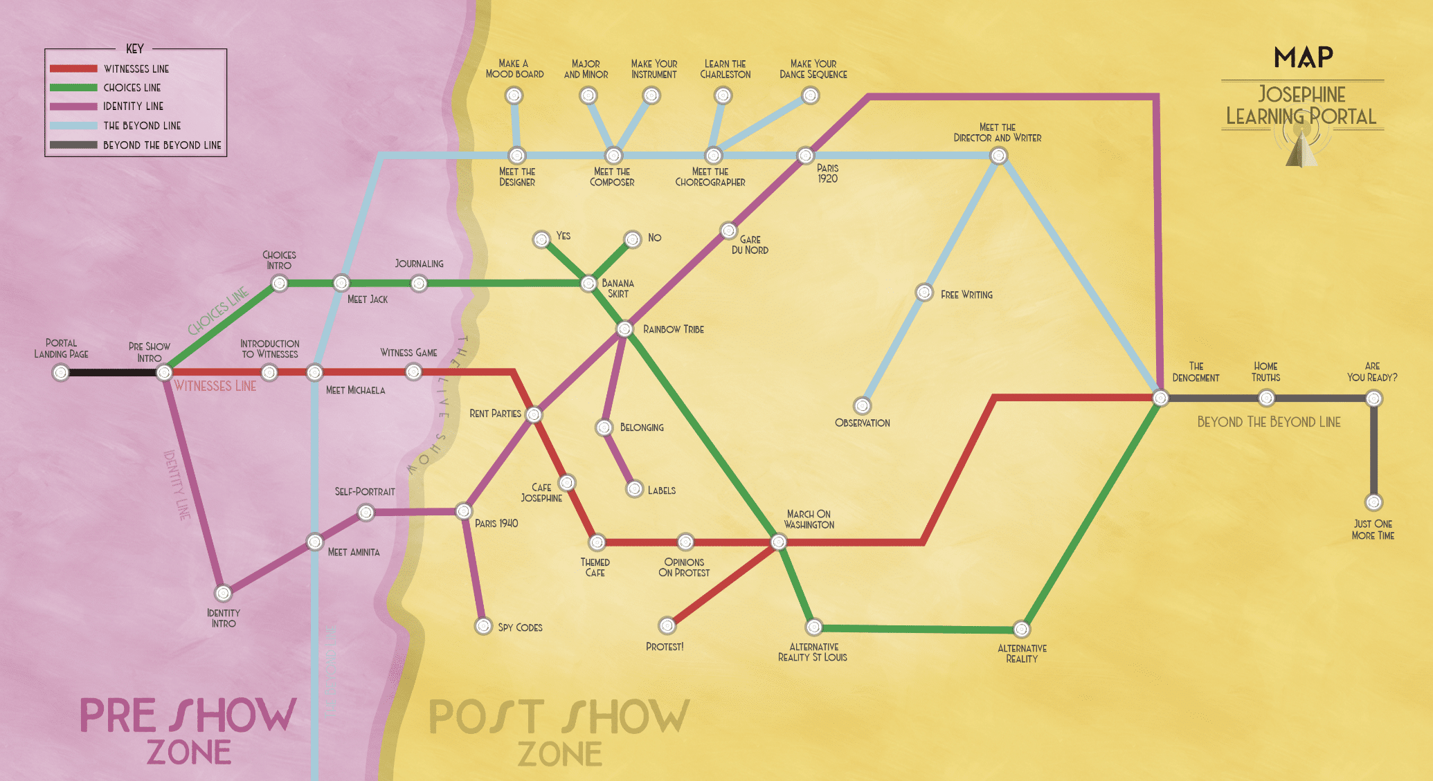 The Josephine Baker Interactive Digital Learning Portal map