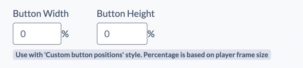 Button height / width settings