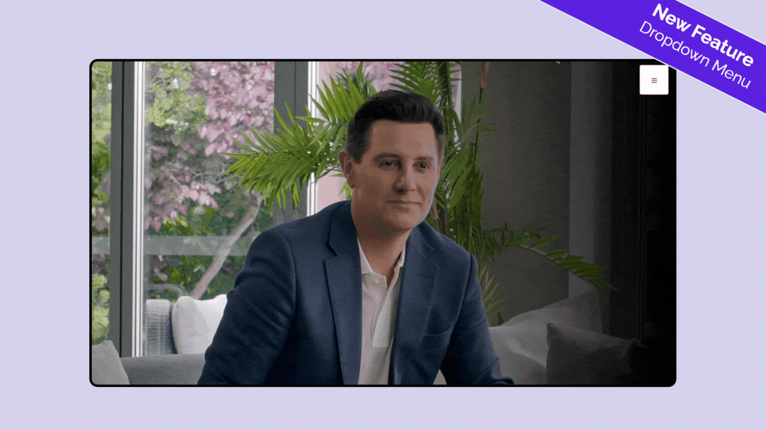 Gif of a dropdown navigation menu being clicked in a project
